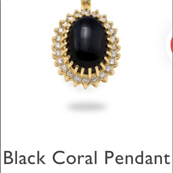 Maui divers black coral and diamond pendant - Picture 1 of 5